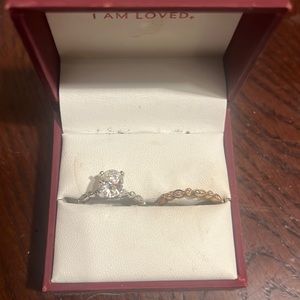 2.5 mossanite engagement ring. Marquise setting with a hidden halo set